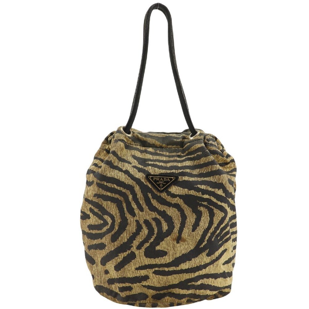 PRADA Zebra Handbag Brown